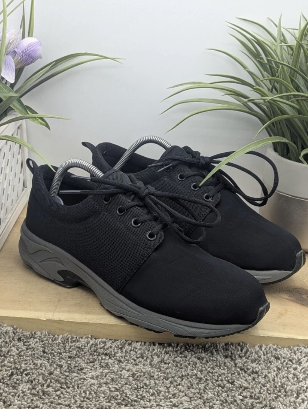 Drew Exceed Mens Size 8.5 Black Leather Orthopedic Shoes Casual Cushion Walking
